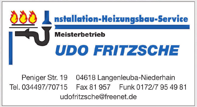 Installation-Heizungsbau-Service Udo Fritzsche Installation-Heizungsbau-Service Udo Fritzsche