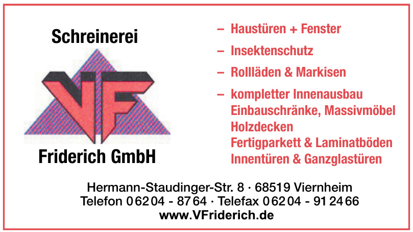 Schreinerei Friderich GmbH Schreinerei Friderich GmbH