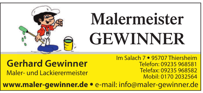 Gerhard Gewinner Maler- und Lackierermeister Gerhard Gewinner Maler- und Lackierermeister