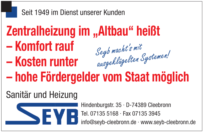 Sanitär und Heizung Seyb Sanitär und Heizung Seyb