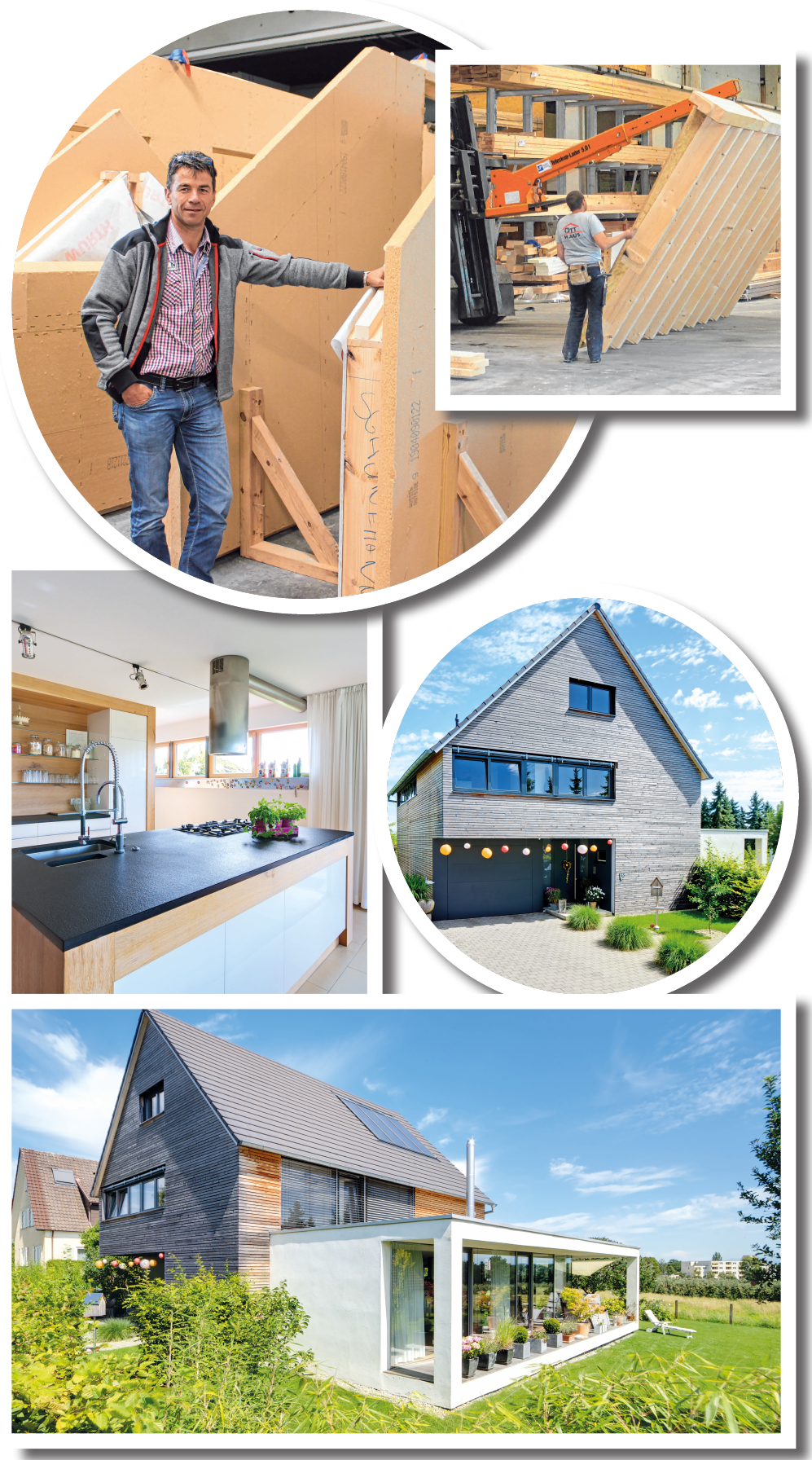 Auf dem Foto oben Berthold Ott und ein Blick in die Fertigungshalle. Darunter ein OTT-Haus von innen und außen. Unten zwei weitere wundervolle OTT-Häuser. FOTOS: OTT-HAUS (5)/LANER (2) Auf dem Foto oben Berthold Ott und ein Blick in die Fertigungshalle. Darunter ein OTT-Haus von innen und außen. Unten zwei weitere wundervolle OTT-Häuser. FOTOS: OTT-HAUS (5)/LANER (2)