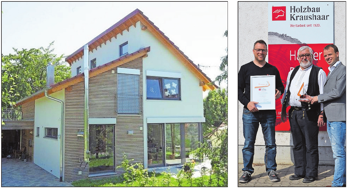 Noch mehr gestalterische Möglichkeiten durch Austausch mit Partnerbetrieben: Michael Dern (rechts) von der Gruppe ZimmerMeisterHaus (ZMH) übergibt Bernhard Kraushaar (Mitte) und Bernd Kraushaar die Beitrittsurkunde zur ZMH. FOTOS: ZIMMERMEISTERHAUS/KRAUSHAAR/FREI Noch mehr gestalterische Möglichkeiten durch Austausch mit Partnerbetrieben: Michael Dern (rechts) von der Gruppe ZimmerMeisterHaus (ZMH) übergibt Bernhard Kraushaar (Mitte) und Bernd Kraushaar die Beitrittsurkunde zur ZMH. FOTOS: ZIMMERMEISTERHAUS/KRAUSHAAR/FREI