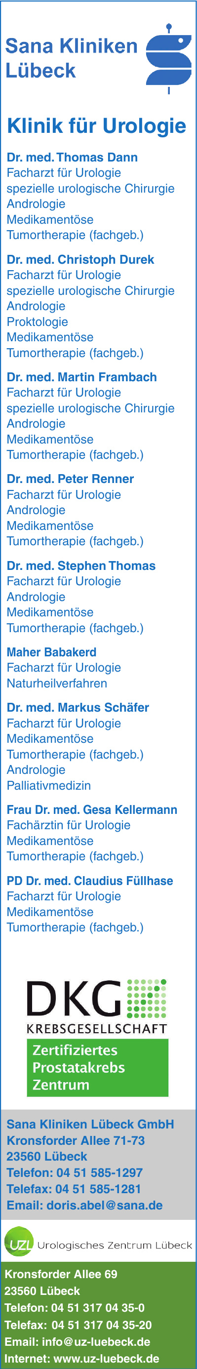 Sana Kliniken Lübeck GmbH Sana Kliniken Lübeck GmbH