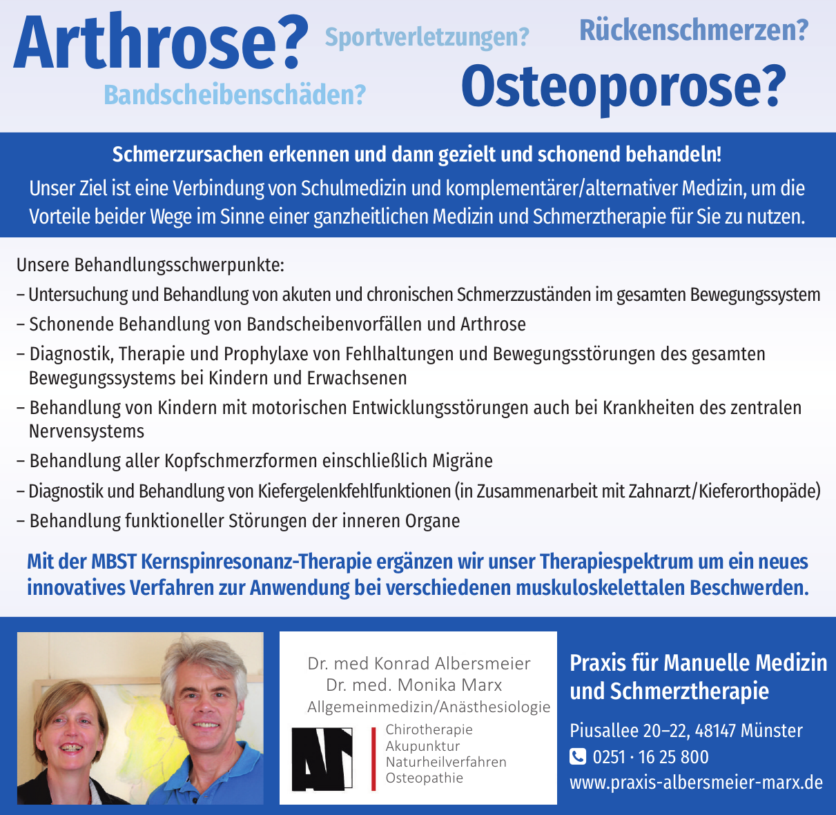 Praxis für Manuelle Medizin und Schmerztherapie Praxis für Manuelle Medizin und Schmerztherapie