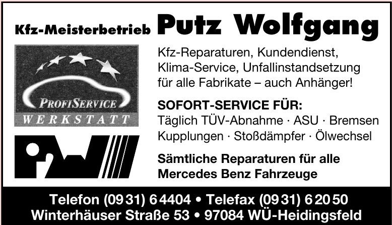 Kfz-Meisterbetrieb Putz Wolfgang Kfz-Meisterbetrieb Putz Wolfgang