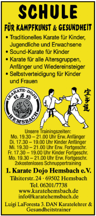 1. Karate Dojo Hemsbach e.V. 1. Karate Dojo Hemsbach e.V.
