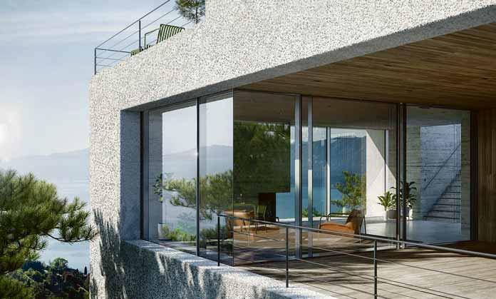 Großformatige Fenster mit filigraner Optik liegen im Trend. Foto: Schüco International KG Großformatige Fenster mit filigraner Optik liegen im Trend. Foto: Schüco International KG
