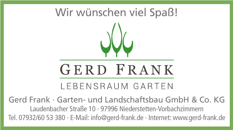 Gerd Frank - Garten- und Landschaftsbau GmbH & Co. KG