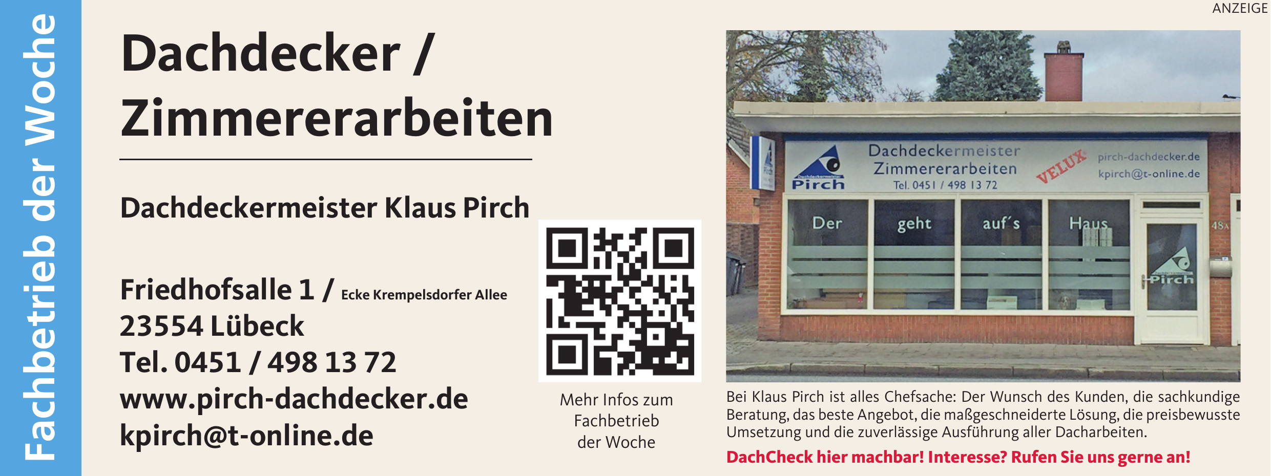 Dachdeckermeister Klaus Pirch Dachdeckermeister Klaus Pirch