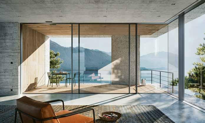 Großformatige Fenster mit filigraner Optik liegen im Trend. Foto: Schüco International KG Großformatige Fenster mit filigraner Optik liegen im Trend. Foto: Schüco International KG
