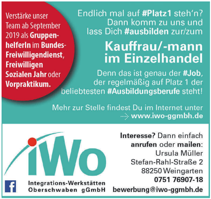 Integrations-Werkstätten Oberschwaben gGmbH Integrations-Werkstätten Oberschwaben gGmbH