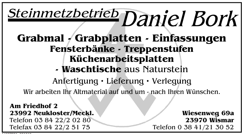 Steinmetzbetrieb Daniel Bork Steinmetzbetrieb Daniel Bork