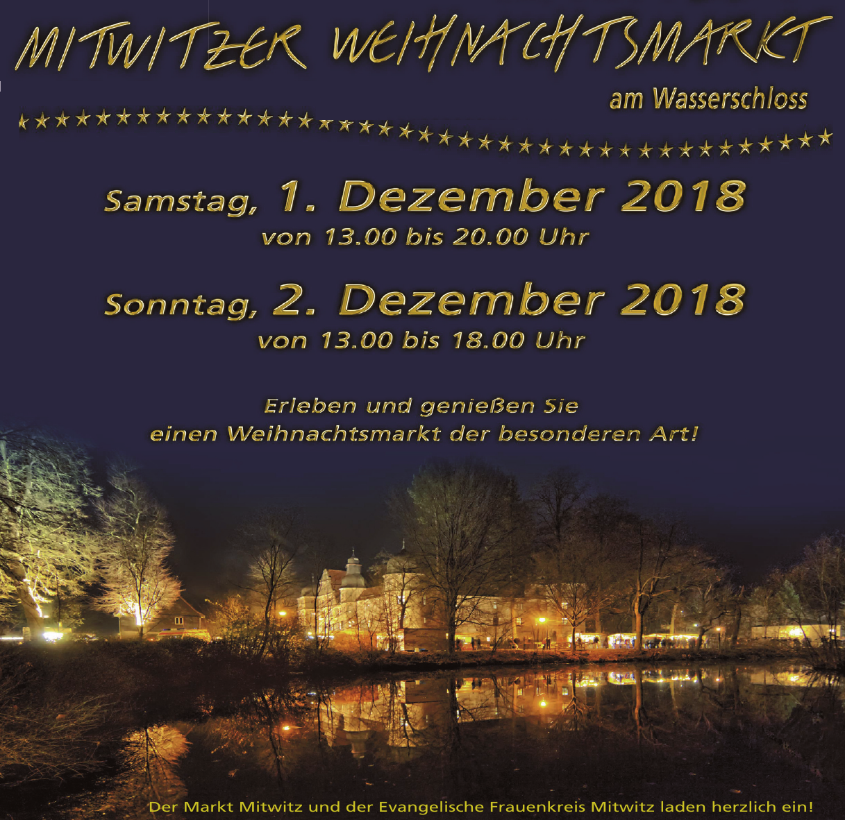 Mitwitzer Weihnachtsmarkt am Wasserschloss Mitwitzer Weihnachtsmarkt am Wasserschloss