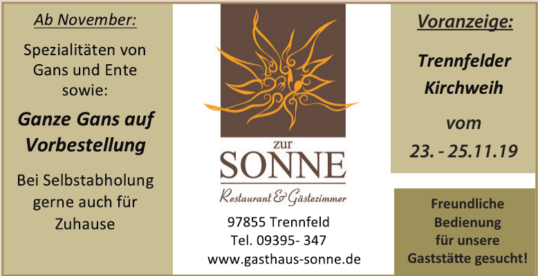 Restaurant & Gästezimmer zur Sonne Restaurant & Gästezimmer zur Sonne