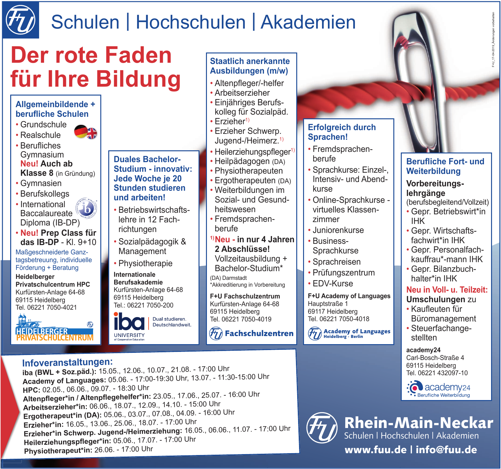 Rhein-Main-Neckar Schulen, Hochschulen, Akademien Rhein-Main-Neckar Schulen, Hochschulen, Akademien