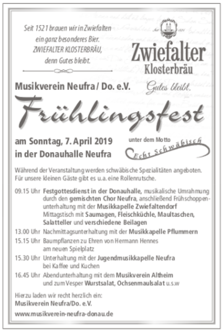 Musikverein Neufra/Do. e.V Musikverein Neufra/Do. e.V