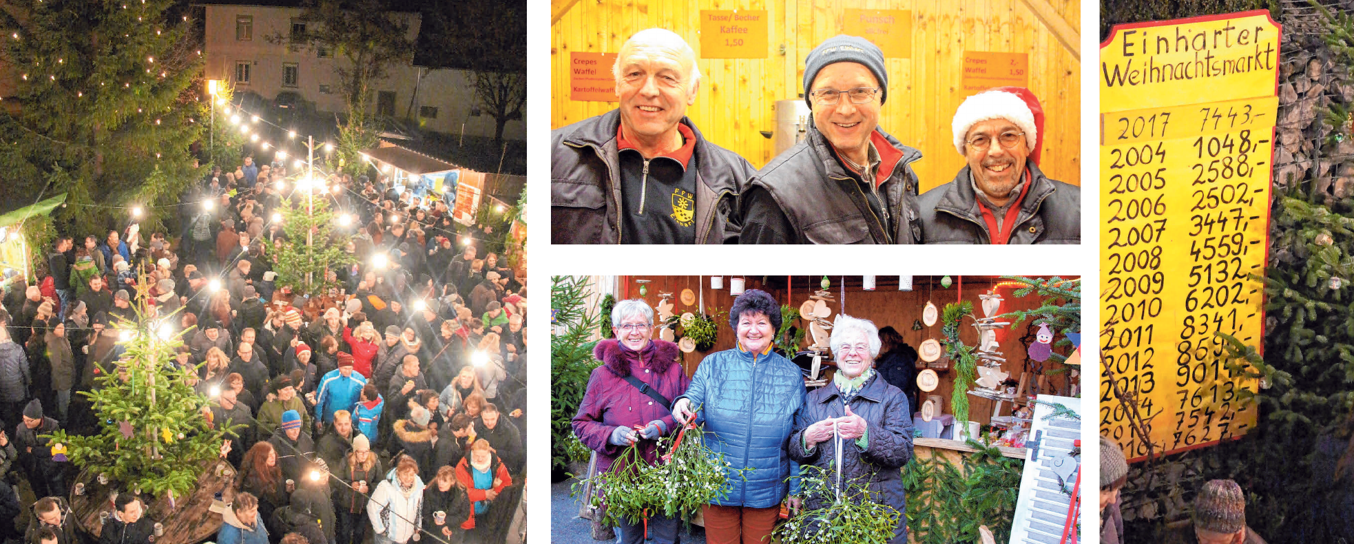Die Mistelzweige sind beim Einharter Weihnachtsmarkt sehr gefragt und ab 17 Uhr kaum noch zu ergattern. FOTOS (5): NICOLE FRICK Die Mistelzweige sind beim Einharter Weihnachtsmarkt sehr gefragt und ab 17 Uhr kaum noch zu ergattern. FOTOS (5): NICOLE FRICK