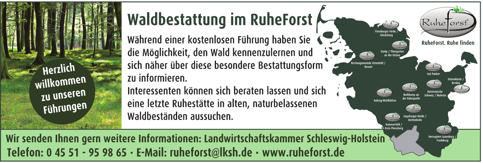 RuheForst - Landwirtschaftskammer Schleswig-Holstein RuheForst - Landwirtschaftskammer Schleswig-Holstein