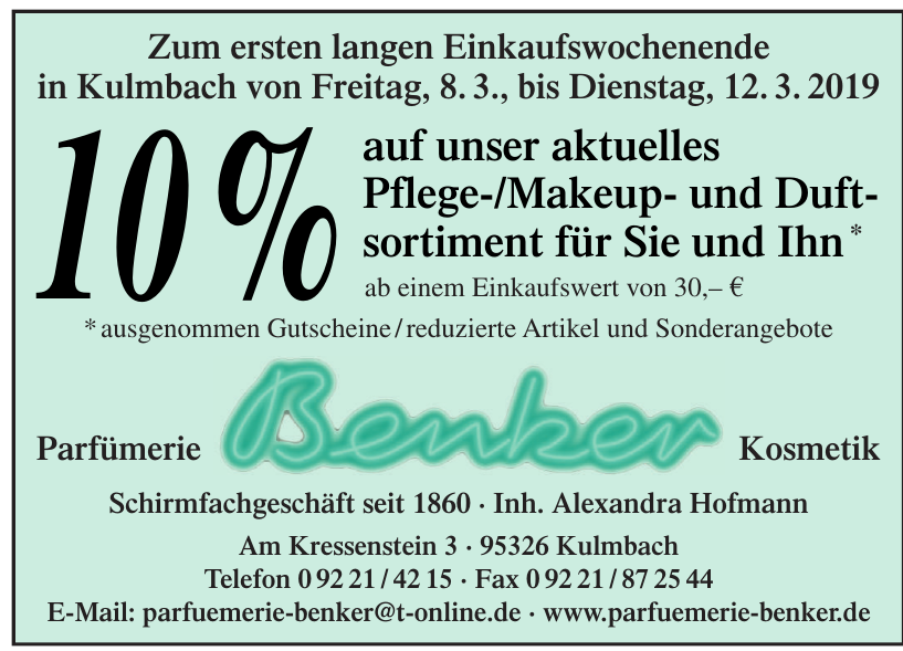 Parfümerie Benker Kosmetik Parfümerie Benker Kosmetik
