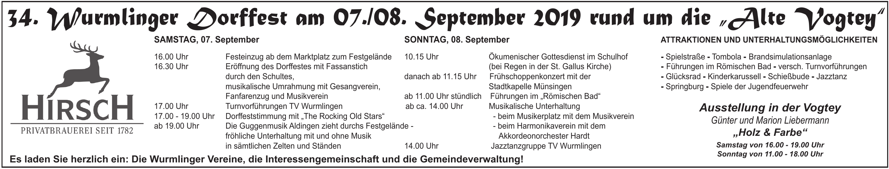 34. Wurmlinger Dorffest 34. Wurmlinger Dorffest