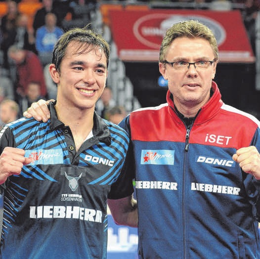 Hugo Calderano und Dmtrij Mazunov FOTO: ROSCHER Hugo Calderano und Dmtrij Mazunov FOTO: ROSCHER
