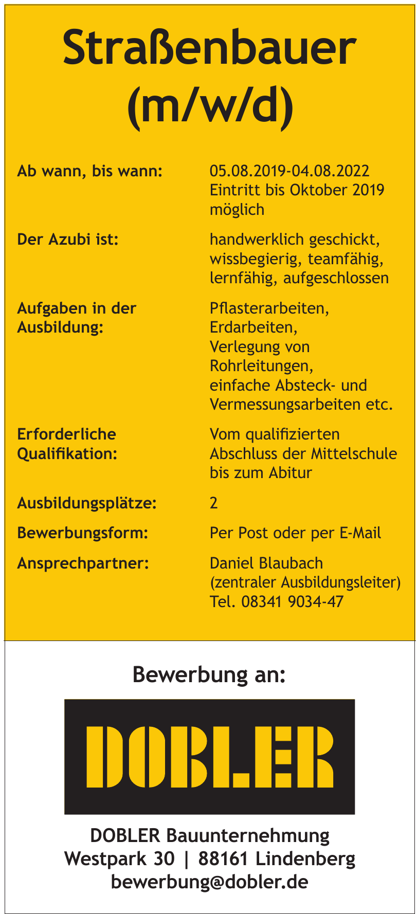 Dobler Bauunternehmun Dobler Bauunternehmun