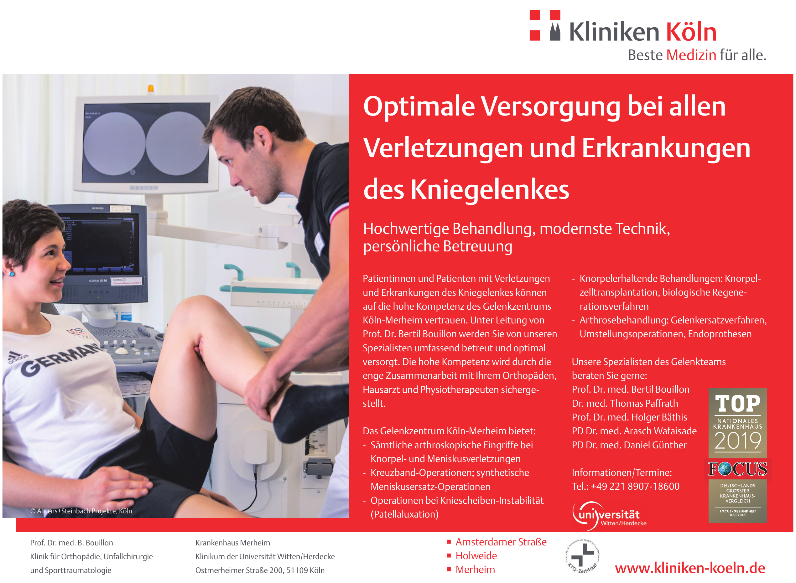 Krankenhaus Merheim - Klinik für Orthopädie, Unfallchirurgie und Sporttraumatologie Krankenhaus Merheim - Klinik für Orthopädie, Unfallchirurgie und Sporttraumatologie