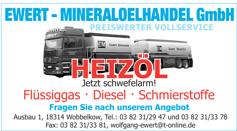Ewert - Mineraloelhandel GmbH Ewert - Mineraloelhandel GmbH