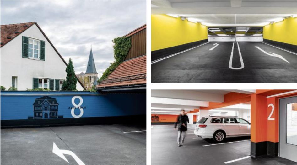 Vier Ladepunkte gibt es zunächst im Parkhaus Altstadt-Mitte. Optionen für eine Erweiterung der E-Ladezone ist vorhanden. Die eindeutige konsequent angebrachte Farbgebung hilft bei der Orientierung. Panorama-Blickachse auf dem obersten Freideck: Blick bis zum Schloss Hohentübingen. Bilder: Stadtwerke Vier Ladepunkte gibt es zunächst im Parkhaus Altstadt-Mitte. Optionen für eine Erweiterung der E-Ladezone ist vorhanden. Die eindeutige konsequent angebrachte Farbgebung hilft bei der Orientierung. Panorama-Blickachse auf dem obersten Freideck: Blick bis zum Schloss Hohentübingen. Bilder: Stadtwerke