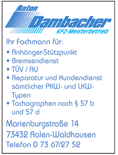 Anton Dambacher Kfz-Meisterbetrieb Anton Dambacher Kfz-Meisterbetrieb