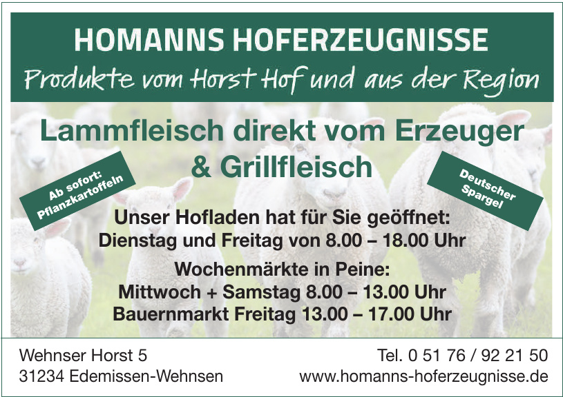 Homanns Hoferzeugnisse Homanns Hoferzeugnisse