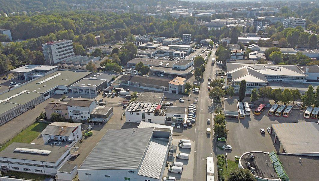 Historisch gewachsen, immer wieder neu und zukunftsorientiert: das Tübinger Gewerbegebiet Unterer Wert. Bild: Jörg Romanowski/Uhland2
