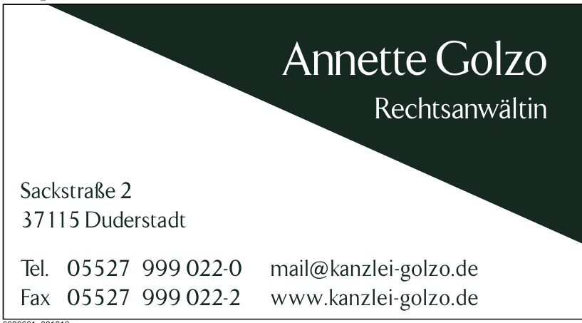 Anette Golzo Rechtsanwältin Anette Golzo Rechtsanwältin