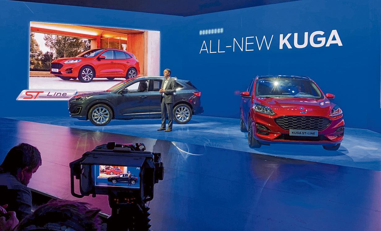 IAA-Premiere für den neuen Ford Kuga: Eine erste Seh-Probe gab es schon vor wenigen Wochen auf großer Bühne in Amsterdam. FOTO: PESCH