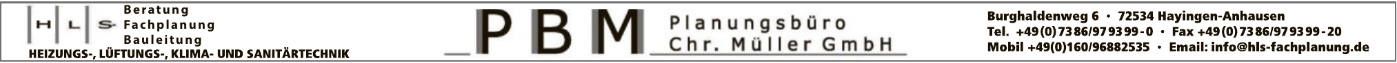 PBM Planungsbüro Christoph Müller GmbH PBM Planungsbüro Christoph Müller GmbH