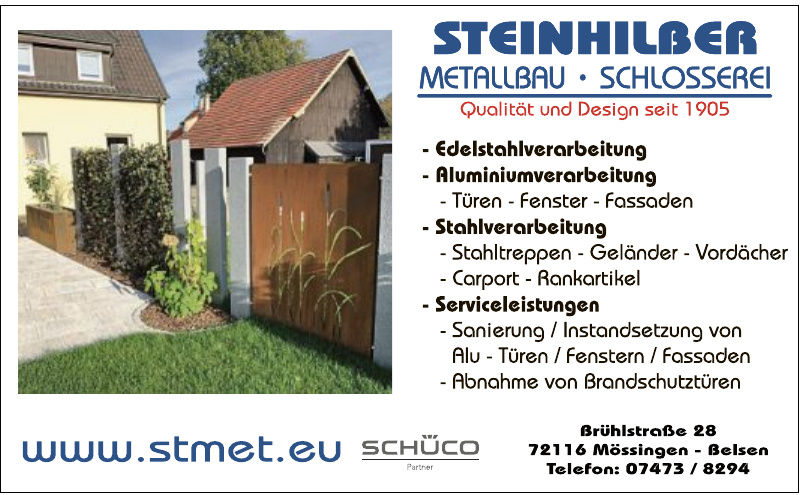 Steinhilber Metallbau, Schlosserei