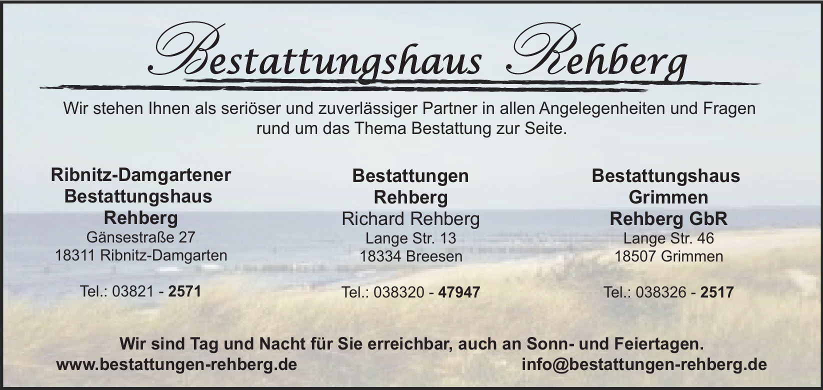 Ribnitz-Damgartener Bestattungshaus Rehberg Ribnitz-Damgartener Bestattungshaus Rehberg