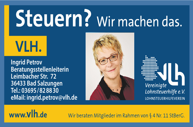 VLH Ingrid Petrov Beratungsstellenleiterin VLH Ingrid Petrov Beratungsstellenleiterin