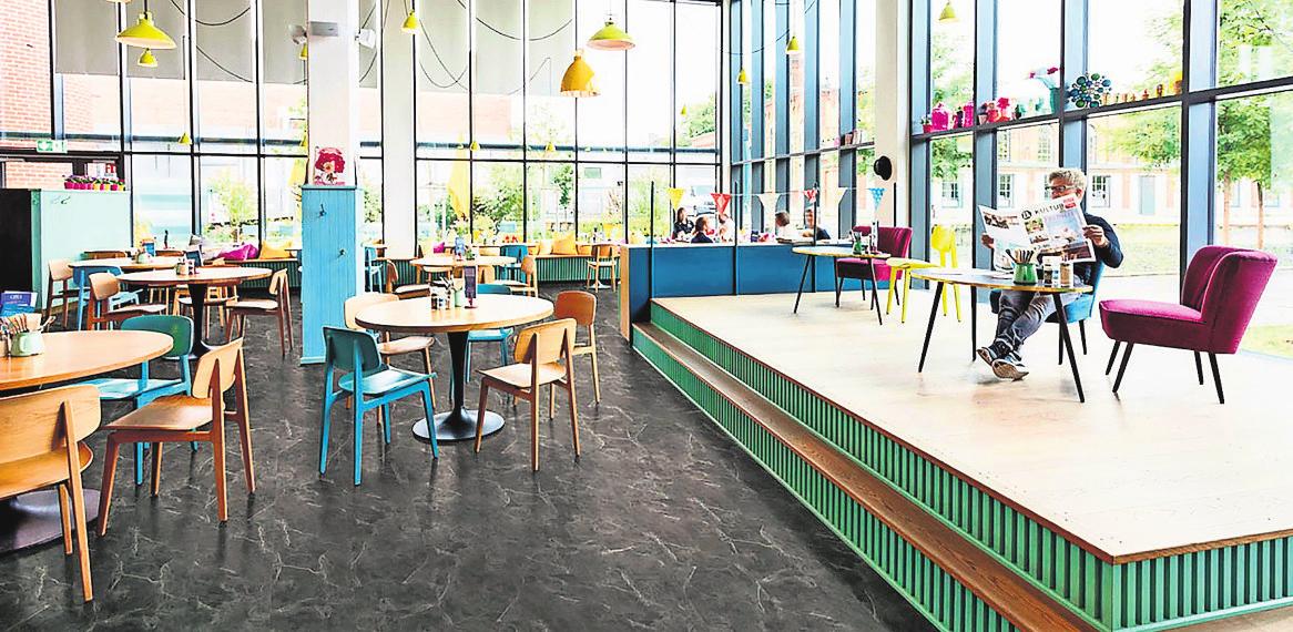 Auch im gewerblichen Bereich sind moderne Designböden, die frei von PVC- und Weichmachern sind, immer mehr gefragt. Foto: z/djd/Hamberger Flooring Auch im gewerblichen Bereich sind moderne Designböden, die frei von PVC- und Weichmachern sind, immer mehr gefragt. Foto: z/djd/Hamberger Flooring