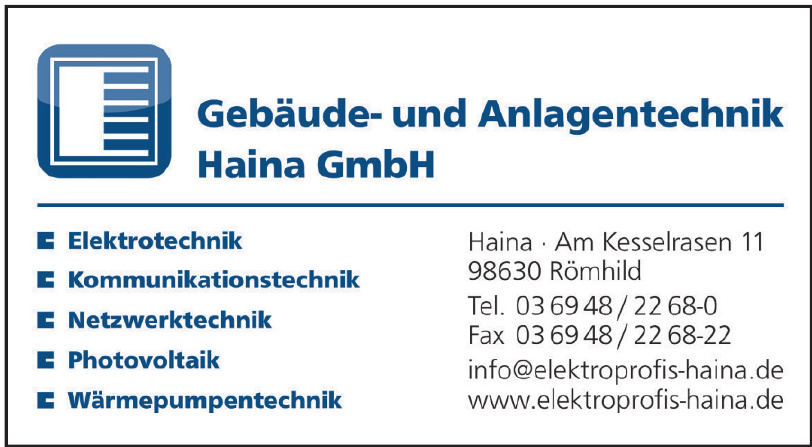 Gebäude- und Anlagentechnik Haina GmbH Gebäude- und Anlagentechnik Haina GmbH