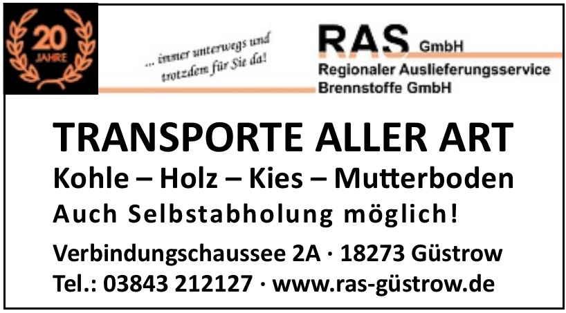 RAS GmbH Regionaler Auslieferungsservice Brennstoffe GmbH