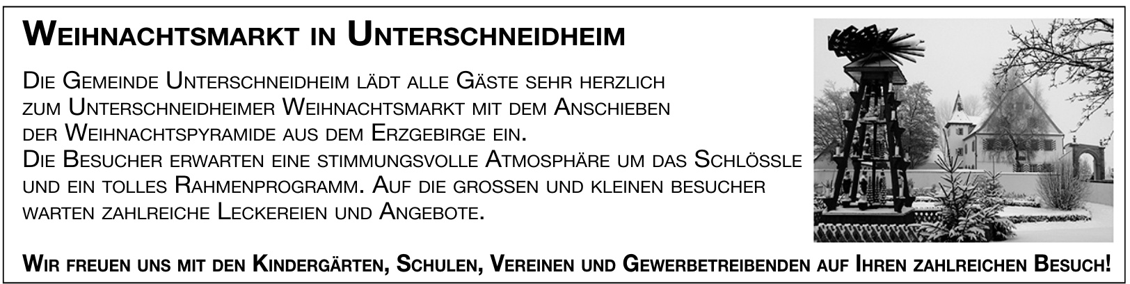 Weihnachtsmarkt in Unterschneidheim Weihnachtsmarkt in Unterschneidheim