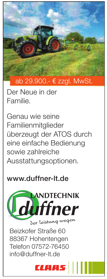 Duffner Landtechnik GmbH+Co.KG Duffner Landtechnik GmbH+Co.KG