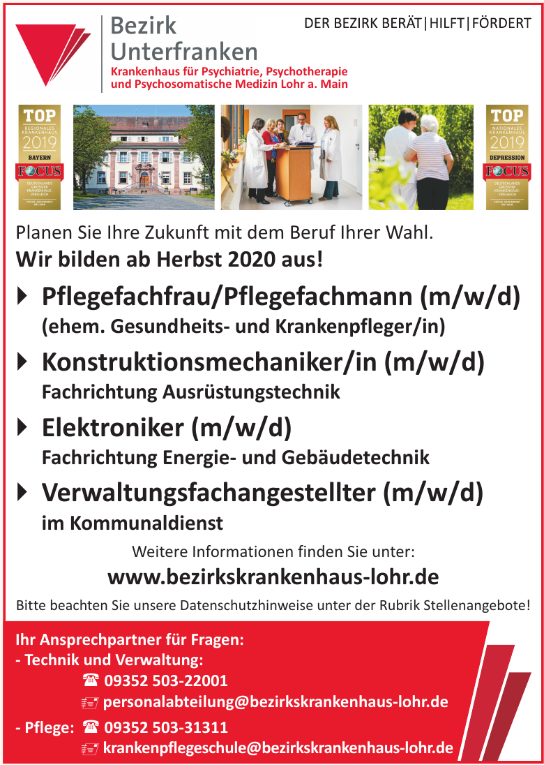 Berufsfachschule für Krankenpflege des Bezirk Unterfranken Bezirkskrankenhaus Lohr a. Main Berufsfachschule für Krankenpflege des Bezirk Unterfranken Bezirkskrankenhaus Lohr a. Main