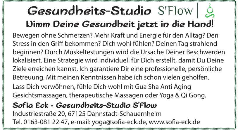 Sofia Eck - Gesundheits-Studio S´Flow