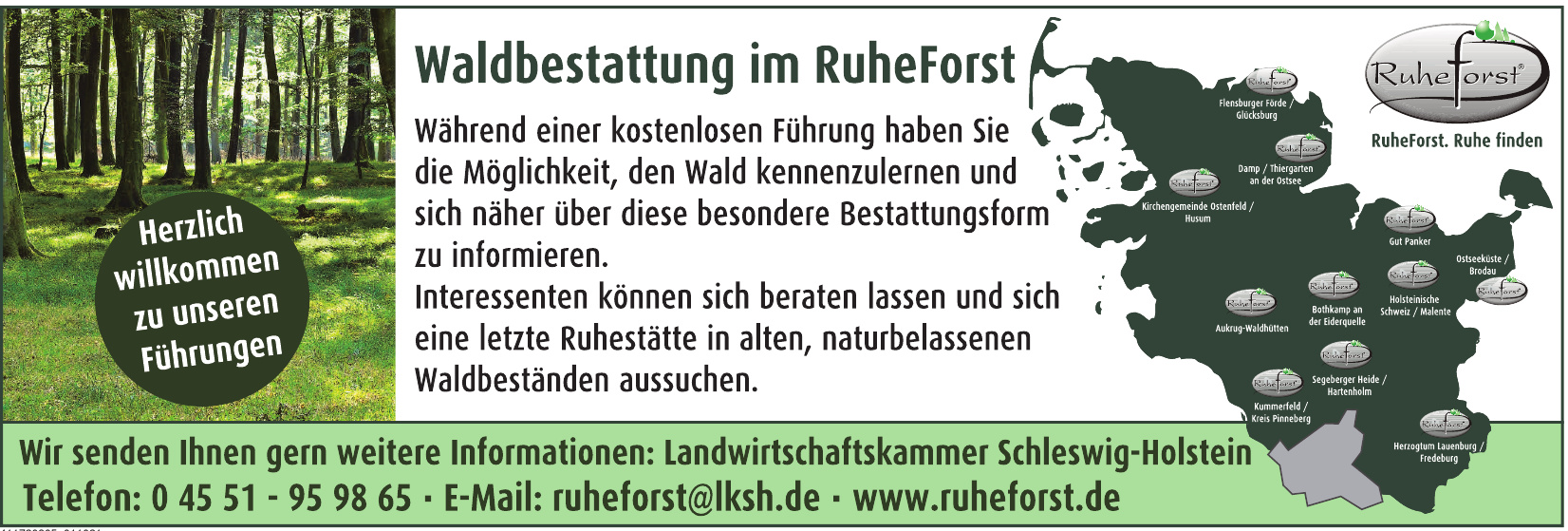 RuheForst - Landwirtschaftskammer Schleswig-Holstein RuheForst - Landwirtschaftskammer Schleswig-Holstein
