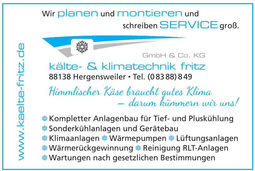 Kälte- & Klimatechnik Fritz GmbH & Co. KG Kälte- & Klimatechnik Fritz GmbH & Co. KG