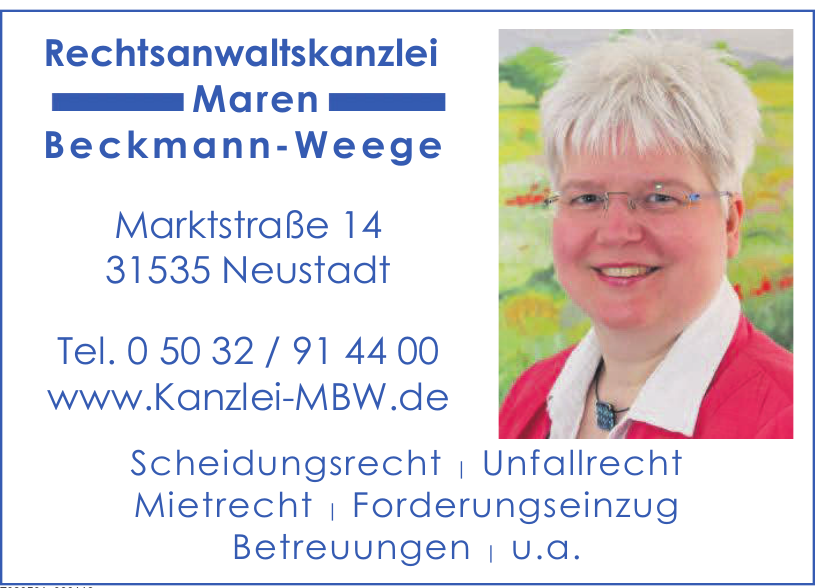 Rechtsanwaltskanzlei Maren Beckmann-Weege Rechtsanwaltskanzlei Maren Beckmann-Weege