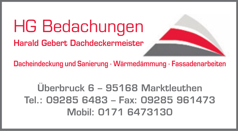 HG Bedachungen Harald Gebert Dachdeckermeister HG Bedachungen Harald Gebert Dachdeckermeister