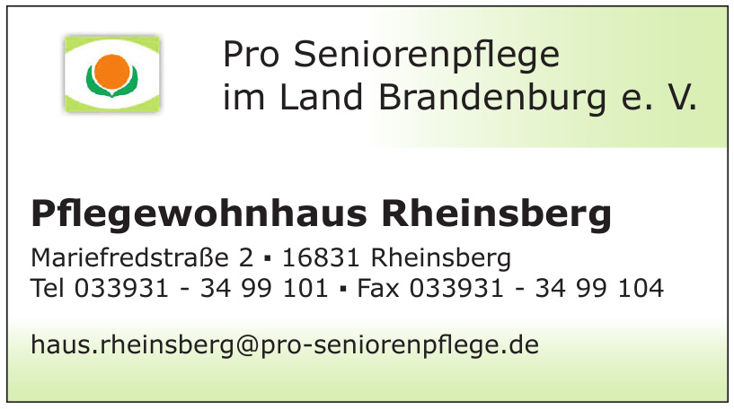 Pro Seniorenpflege im Land Brandenburg e. V.